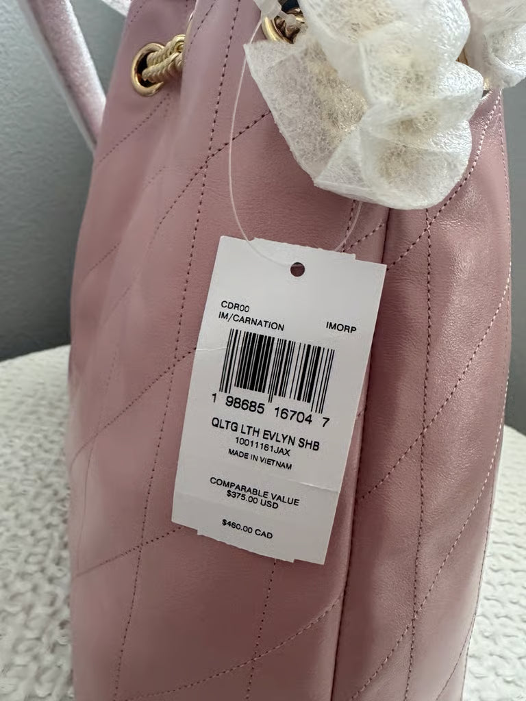 Coach Evelyn Shoulder Bag With Quilting CDR00 Carnation